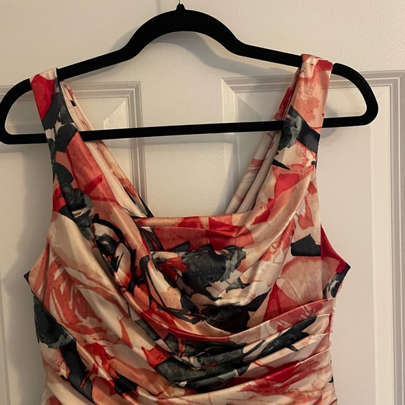 Express Ruched Mini Dress, Floral Design, 8 - Picture 2 of 6